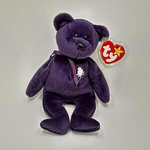 Princess Ty Beanie Baby Dark Purple Bear Plush